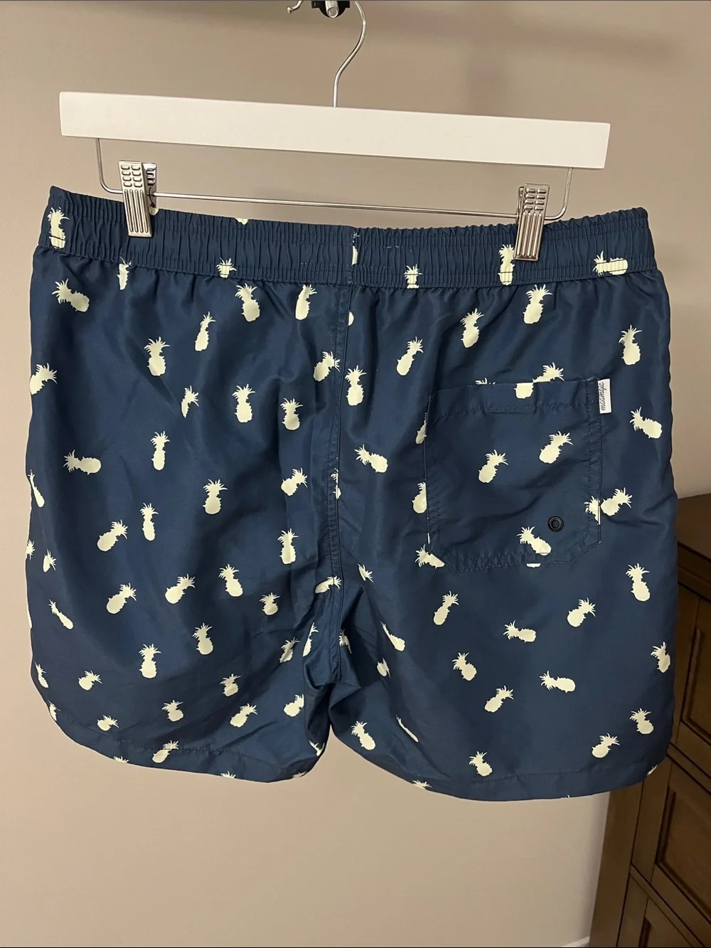 AMAZON Men’s Navy Pineapple Print Swim Trunks